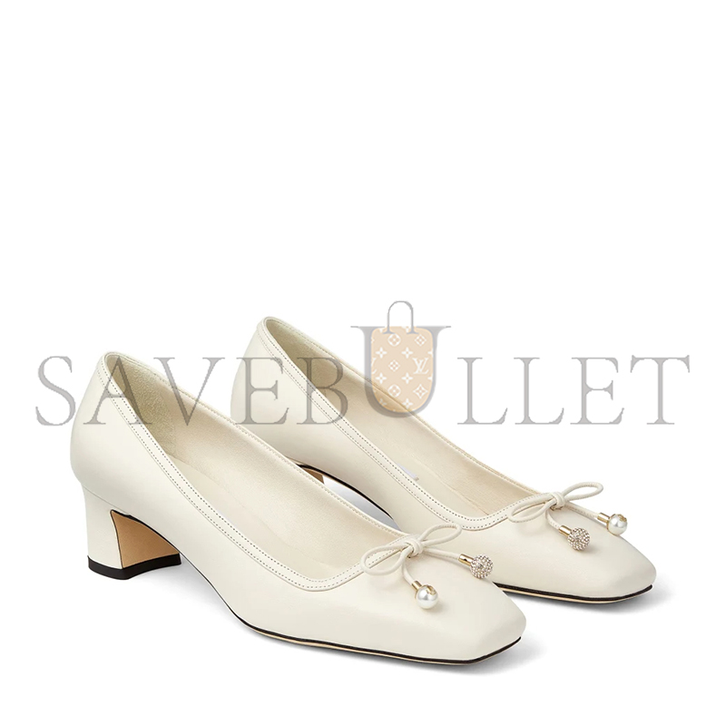 JIMMY CHOO ELME 45 LATTE NAPPA LEATHER PUMPS ELME45NAP